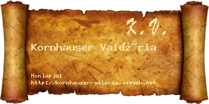Kornhauser Valéria névjegykártya